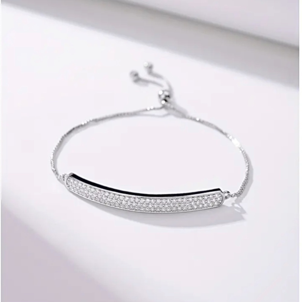 Adjustable Pave Bar Bracelet